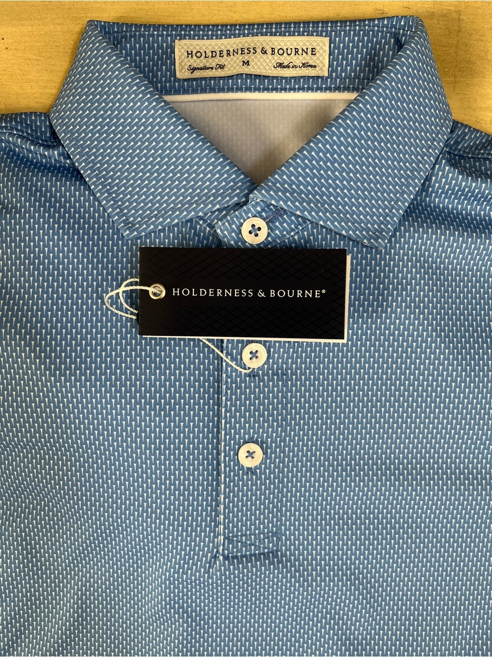 Holderness & Bourne Men's Blue Patterned Polo